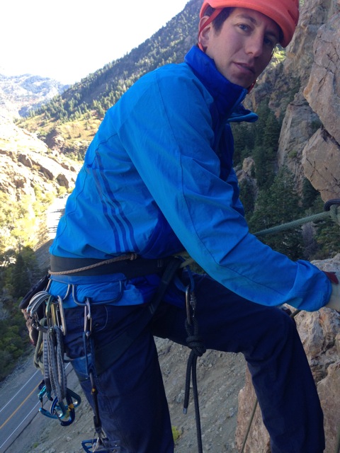 American Mountain Guide/IFMGA Guide Jonathon Spitzer recently tested the Adidas Sky Climb Jacket and found it to be extremely durable, as well as highly water repellent, breathable, and functional for rock guiding.