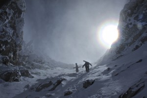 Honorable mention: near the summit of South Teton, Grand Teton National Park, with guides Aaron Diamond and Brian Johnson. Photo by adam fisher, Apprentice Rock Guide, AMGA SPI