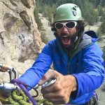 Psyched!! Adam loving his job during the Rock Guide Course in Smith Rock.