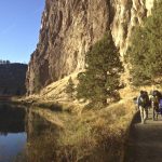 Approaching Morning Glory Wall along the Crooked River in Smith Rock.