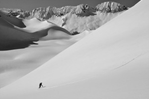 Snowking.jpg - Canon 10D, 17-40mm, Iso 200, f16, 1/1000, 4/7/2012 - picture taken in the North Cascades National Park, WA, as I was training with a friend and spending 3 nights exploring the areas and trying to find a new route to link Snowking to Chaval. Photo by Victor Mesny