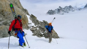 Descending the Breche Puiseux via the Mont Mallet Glacier with Marc Chauvin, Danny Ozment, Andrew Eisenstark, and Mark Synnott