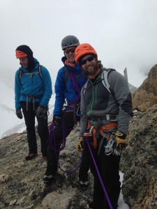 Josh Jackson, Ron Paproski and Rob Hess on the summit of Disappointment Peak